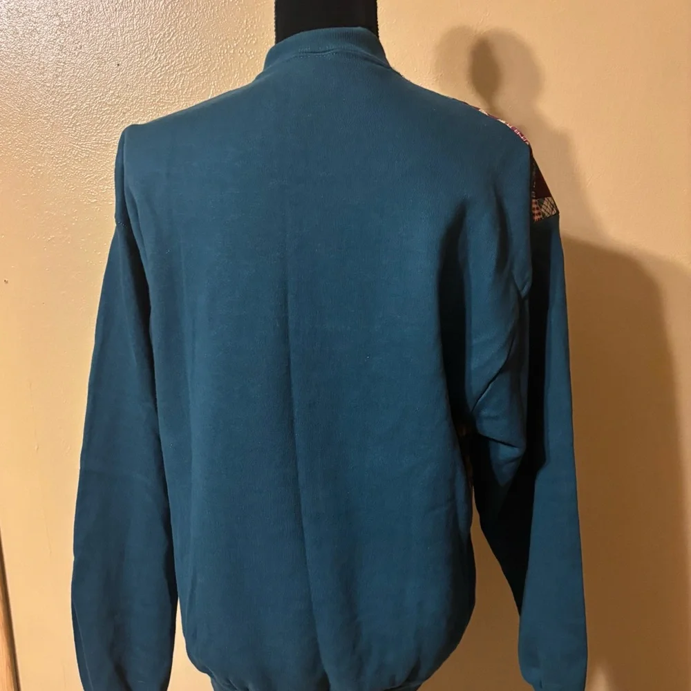 Vintage Jerzees Patchwork Patterned Button Up Sweater - Picture 5 of 6